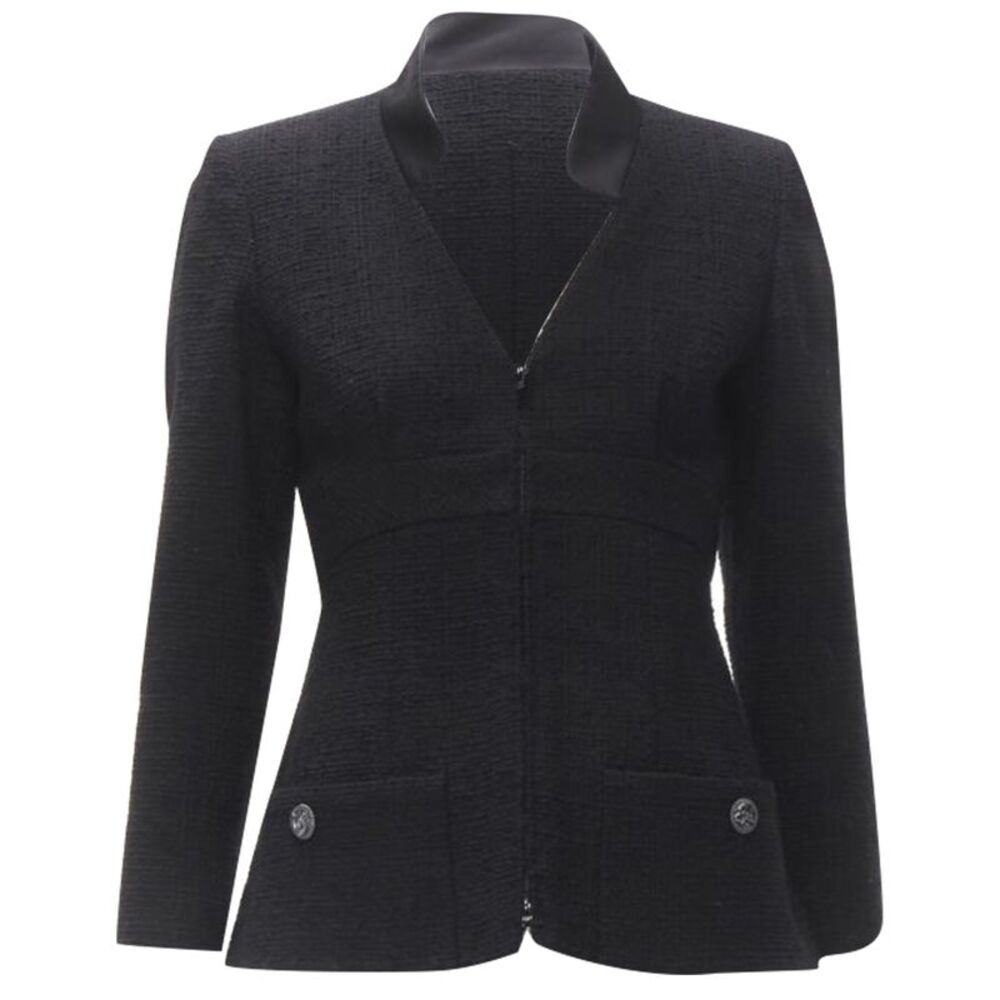 Chanel 2017 Tweed Satin Collar Jacket